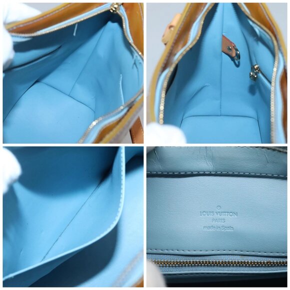LOUIS VUITTON Monogram Vernis Houston Hand Bag Baby Blue M91005 LV Auth hk2533 - Picture 15 of 16